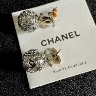 CHANEL Celestial CC Medallion Drop Stud Earrings