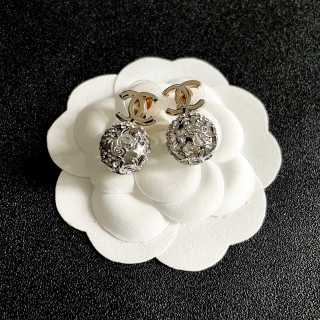 CHANEL Celestial CC Medallion Drop Stud Earrings