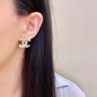 CHANEL Aurora CC Embellished Stud Earrings