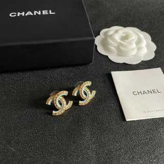 CHANEL Aurora CC Embellished Stud Earrings