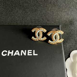 CHANEL Aurora CC Embellished Stud Earrings
