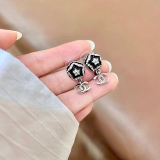 CHANEL Pearl Glow CC Charm Drop Earrings