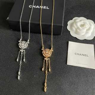 CHANEL Camellia Rainfall Pendant Necklace