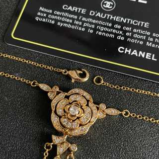 CHANEL Camellia Rainfall Pendant Necklace