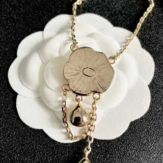 CHANEL Silver Bloom Pendant Necklace