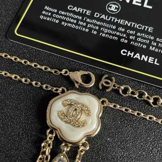 CHANEL Silver Bloom Pendant Necklace