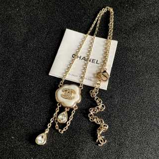 CHANEL Silver Bloom Pendant Necklace