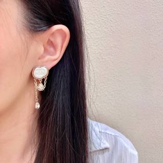 CHANEL Ivory Charm Tassel Earrings