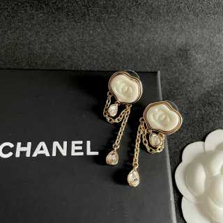CHANEL Ivory Charm Tassel Earrings