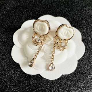 CHANEL Ivory Charm Tassel Earrings