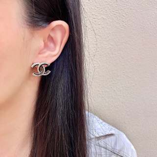 CHANEL Midnight Edge CC Stud Earrings
