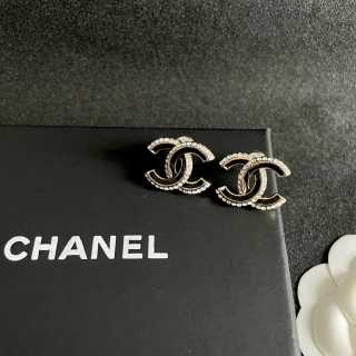 CHANEL Midnight Edge CC Stud Earrings