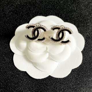 CHANEL Midnight Edge CC Stud Earrings