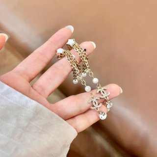 CHANEL Blossom Trail Chain Drop Earrings