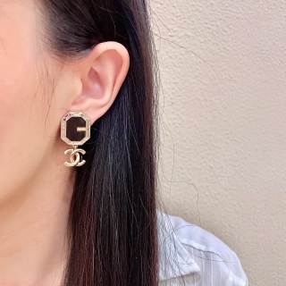 CHANEL Eclipse Frame Drop Earrings