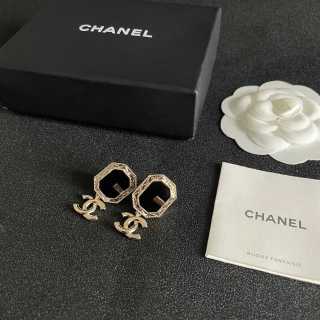 CHANEL Eclipse Frame Drop Earrings