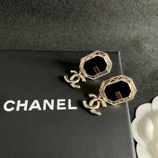 CHANEL Eclipse Frame Drop Earrings