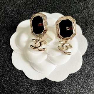 CHANEL Eclipse Frame Drop Earrings