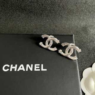 CHANEL Roselight Pavé CC Stud Earrings