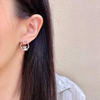CHANEL Silver Orbit Charm Earrings