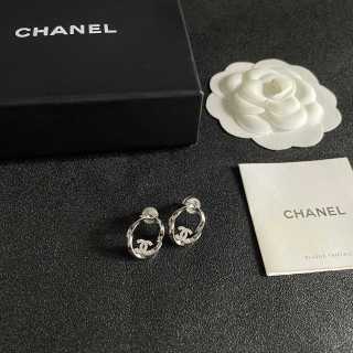 CHANEL Silver Orbit Charm Earrings