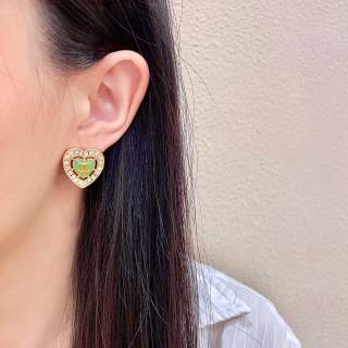CHANEL Verdant Heart Glow Stud Earrings