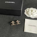 Chanel Crystal CC Stud Earrings – Elegant Luxury Fashion Jewelry