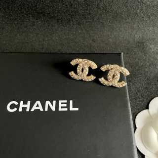 CHANEL Radiant Crest CC Stud Earrings