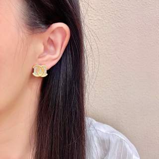 CHANEL Gilded Blush CC Stud Earrings