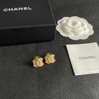 CHANEL Gilded Blush CC Stud Earrings