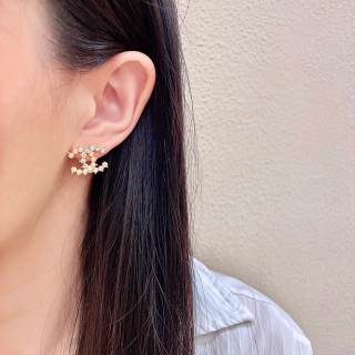 CHANEL Petal Parade CC Hoop Earrings