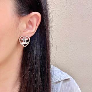 CHANEL Heartline Emblem Stud Earrings