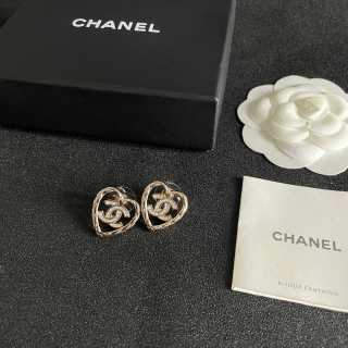 CHANEL Heartline Emblem Stud Earrings
