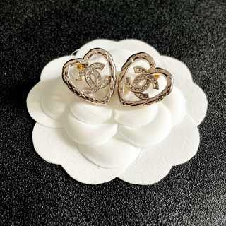 CHANEL Heartline Emblem Stud Earrings