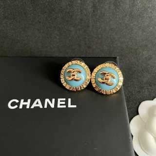 CHANEL Heritage Enamel Medallion Stud Earrings