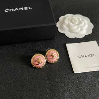 CHANEL Heritage Enamel Medallion Stud Earrings