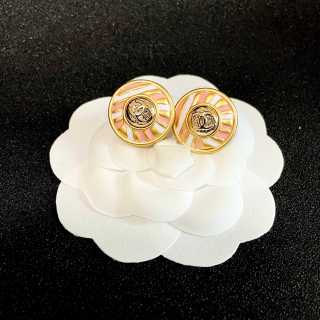 CHANEL Riviera Enamel Round Stud Earrings