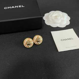 CHANEL Riviera Enamel Round Stud Earrings