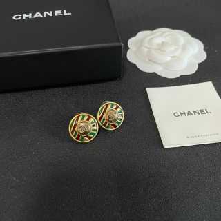 CHANEL Riviera Enamel Round Stud Earrings