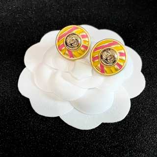 CHANEL Riviera Enamel Round Stud Earrings