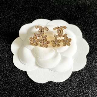 CHANEL Petite Camellia Flower Stud Earrings