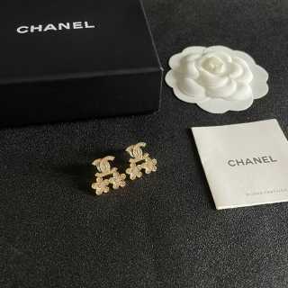 CHANEL Petite Camellia Flower Stud Earrings