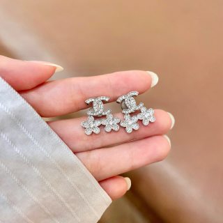 CHANEL Petite Camellia Flower Stud Earrings