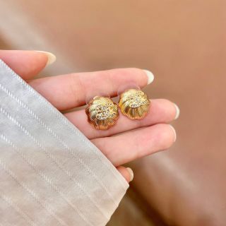 CHANEL Camellia Stud Earrings