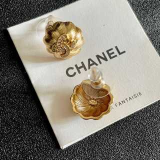 CHANEL Camellia Stud Earrings