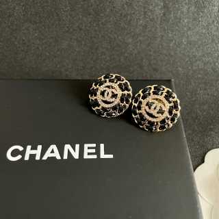 CHANEL Midnight Floral Stud Earrings