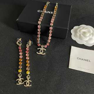 CHANEL Rainbow Bloom CC Cascade Earrings