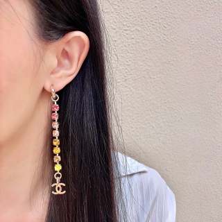 CHANEL Rainbow Bloom CC Cascade Earrings