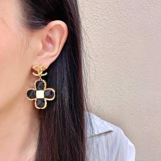 CHANEL Midnight Clover CC Drop Earrings
