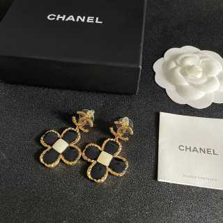 CHANEL Midnight Clover CC Drop Earrings